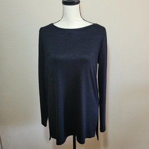 Banana Republic Black Sweater Medium Tunic Womens Long Shirt Relaxed Loose Fit